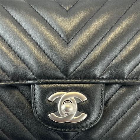 Chanel Mini Chevron Patent Black SHW – Bag Religion